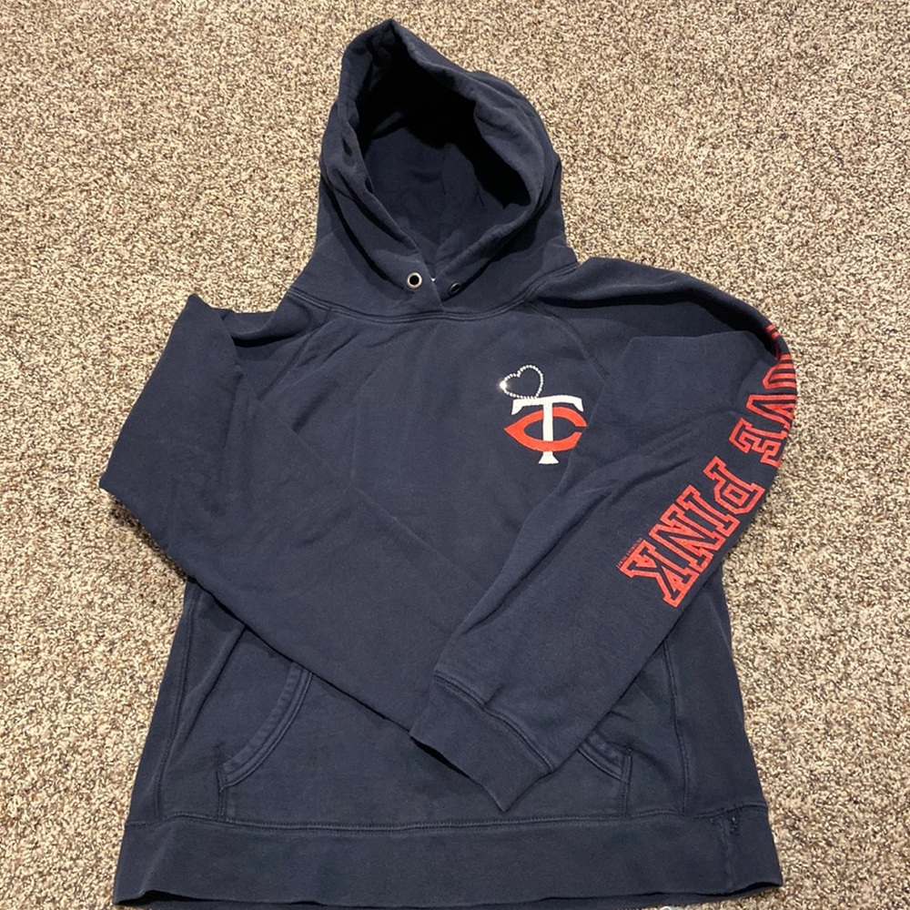 Victoria Secret PINK Minnesota Twins Bling Hoodie Size Large